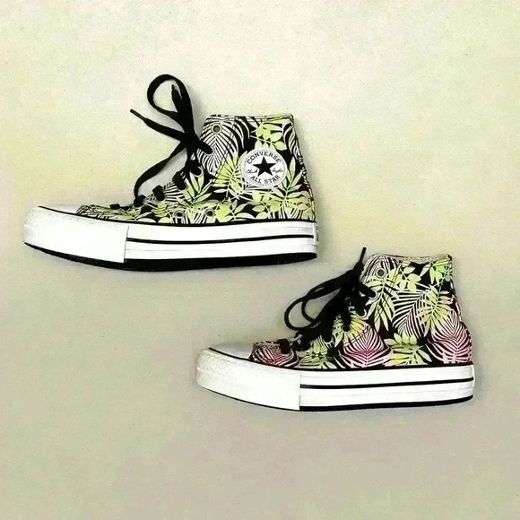 Converse Junior Chuck Taylor All Star EVA Lift Plant Love High‎ Top Size 3 - Picture 2 of 8